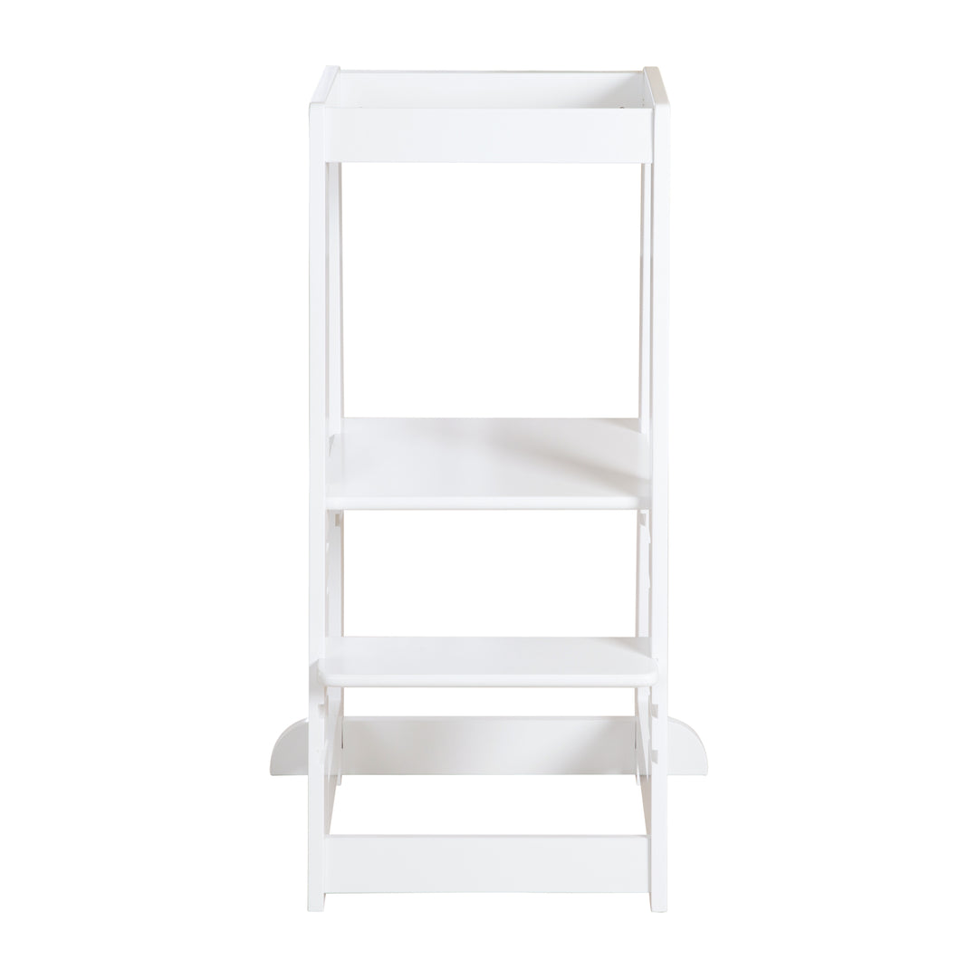 Montessori-inspired Wooden 'Monti Step' Learning Tower - Height Adjustable - White