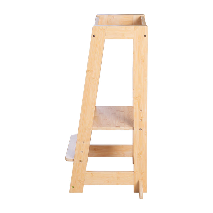 Torre de aprendizaje hecha de madera de bambú - taburete para niños - certificado FSC - hasta 80 kg resistente