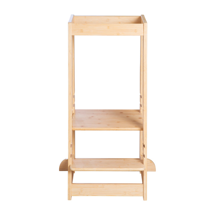 Torre de aprendizaje hecha de madera de bambú - taburete para niños - certificado FSC - hasta 80 kg resistente