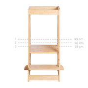 Torre de aprendizaje hecha de madera de bambú - taburete para niños - certificado FSC - hasta 80 kg resistente