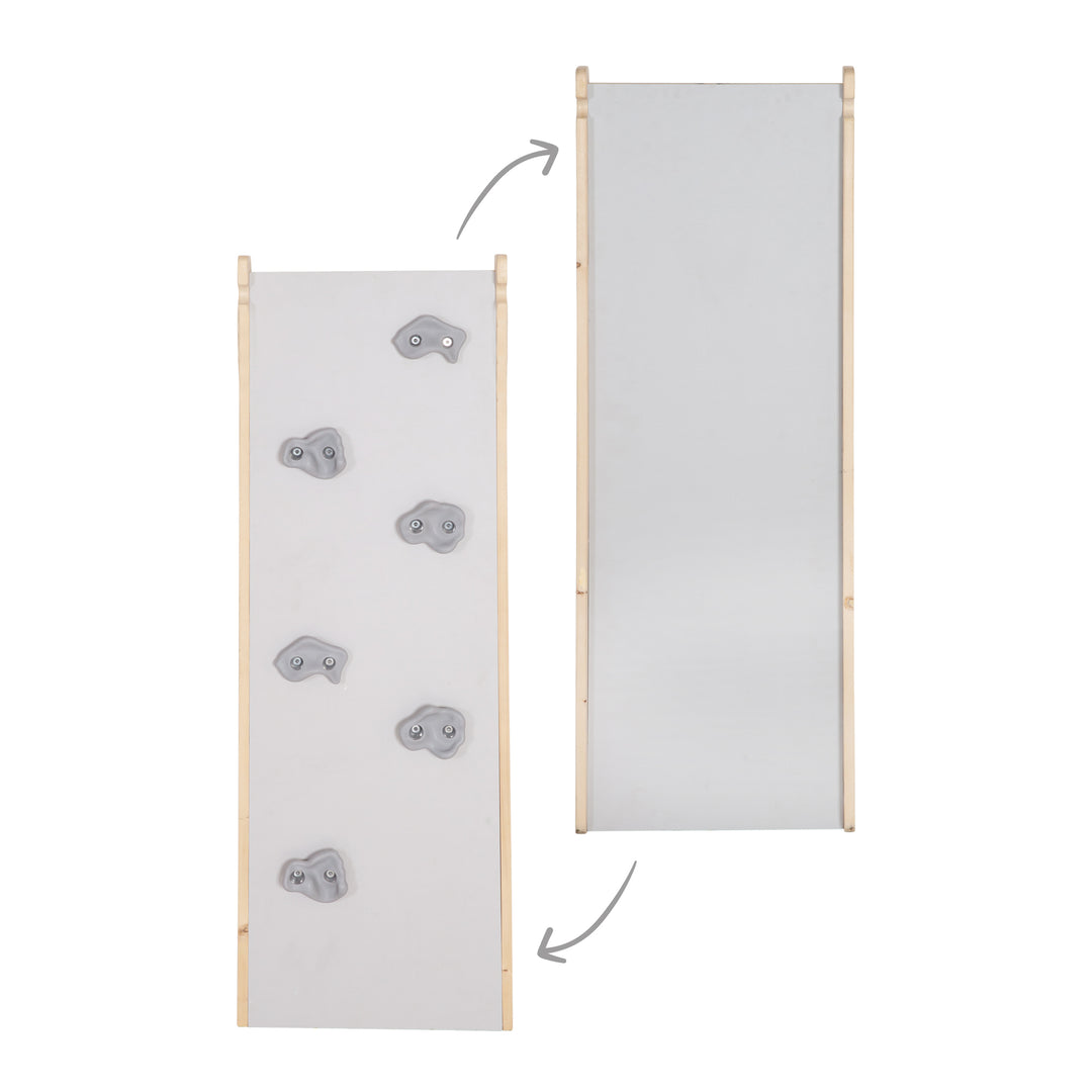 Set torre giochi da interno con accessori completi - Legno naturale / Grigio