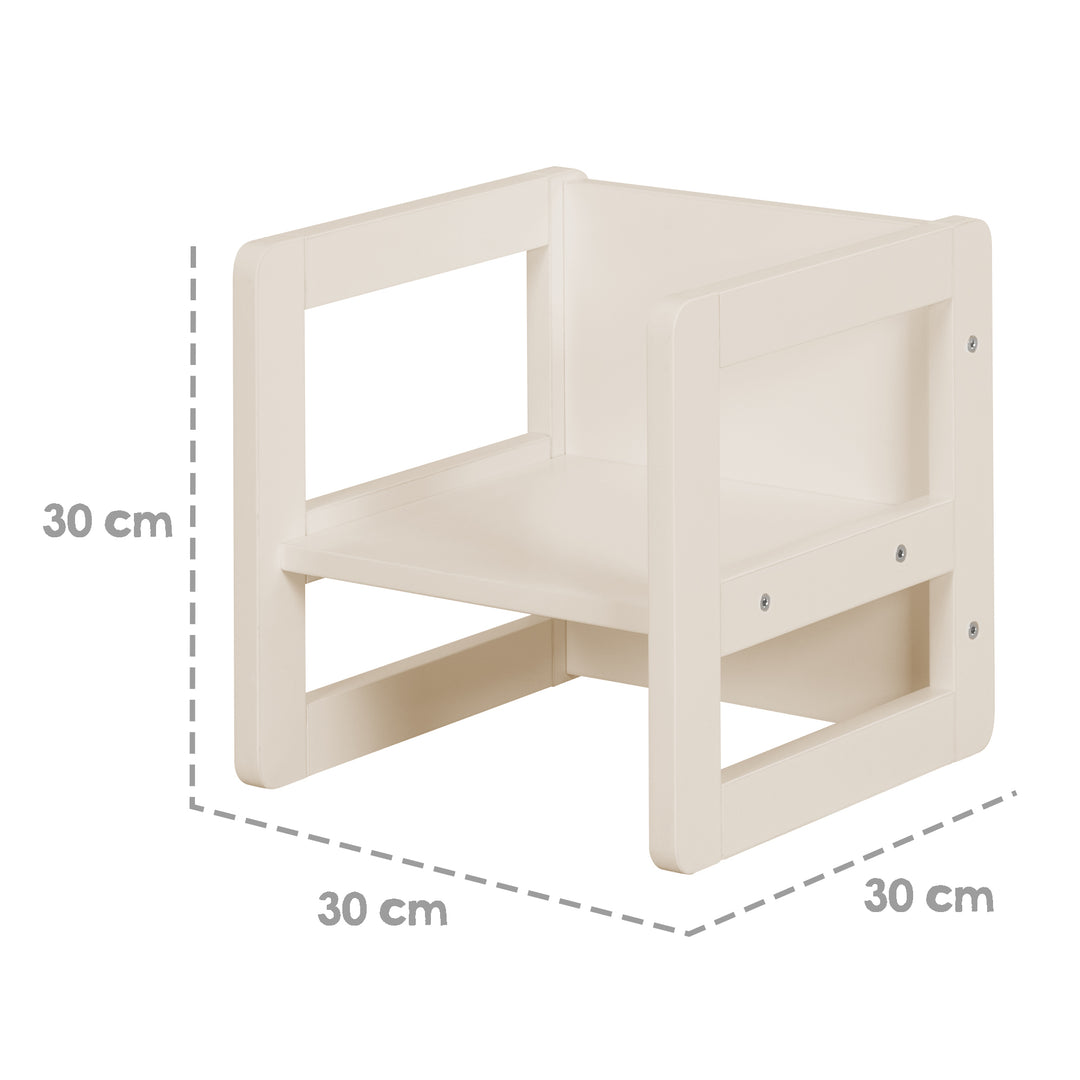Ensemble de chaises pour enfants 3en1 - Tabouret réversible + table - Transformable - Cashmere