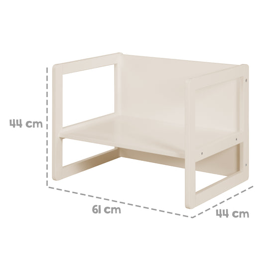 Ensemble de chaises pour enfants 3en1 - Tabouret réversible + table - Transformable - Cashmere