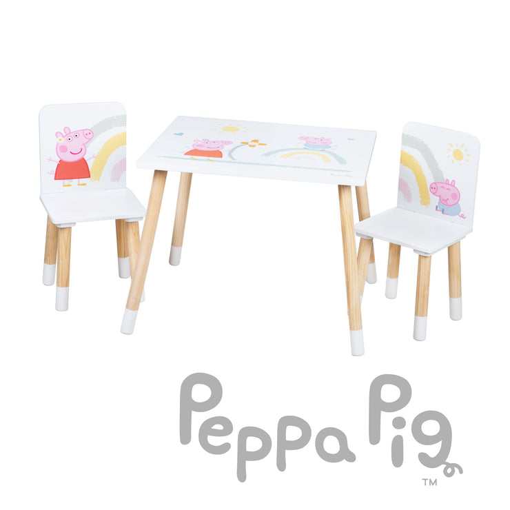 Kindersitzgruppe \'Peppa Pig\' - 2 Stühle + 1 Tisch - Motiv der Serie - – roba