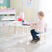 Siège pour enfants 'Peppa Pig' - 2 chaises + 1 table - Motif de la série - Blanc en bois / nature