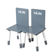 Children's seating group 'Rock Star Baby 3', 2 children's chairs & 1 table, wood, painted dark gray