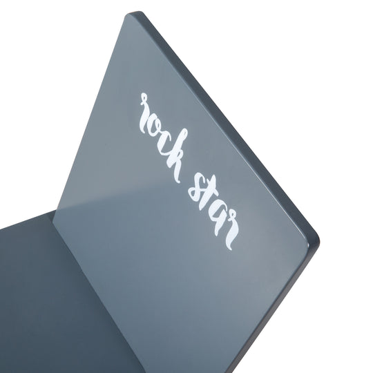 Ensemble de sièges 'Rock Star Baby 3', 2 chaises et un table pour enfant, en bois, gris foncé laqué