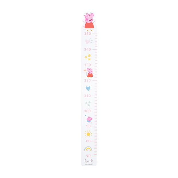 Messlatte Peppa Pig - Skala von 70 cm bis 150 cm für Kinder - Holz weiß / rosa