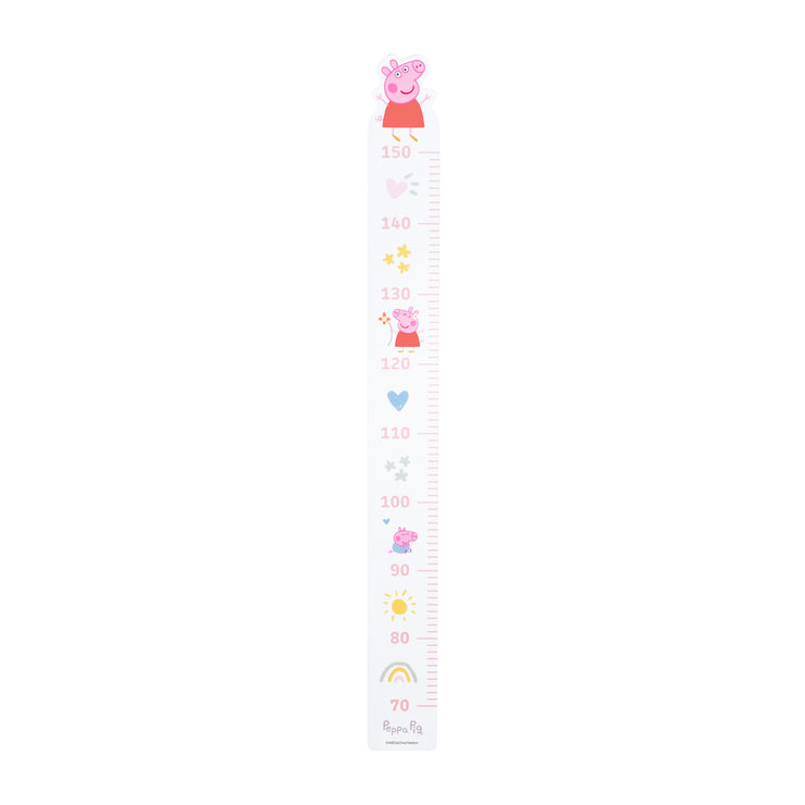 Messlatte Peppa Pig - Skala von 70 cm bis 150 cm für Kinder - Holz weiß / rosa