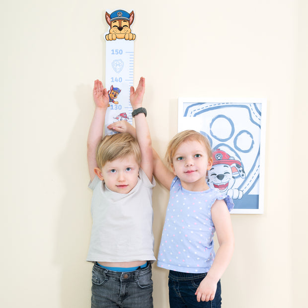 Messlatte Paw Patrol - Skala von 70 cm bis 150 cm für Kinder - Holz weiß / blau