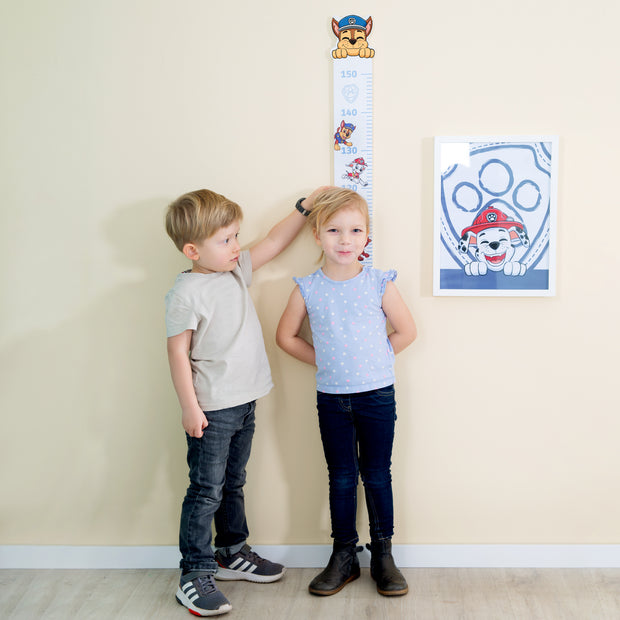 Messlatte Paw Patrol - Skala von 70 cm bis 150 cm für Kinder - Holz weiß / blau