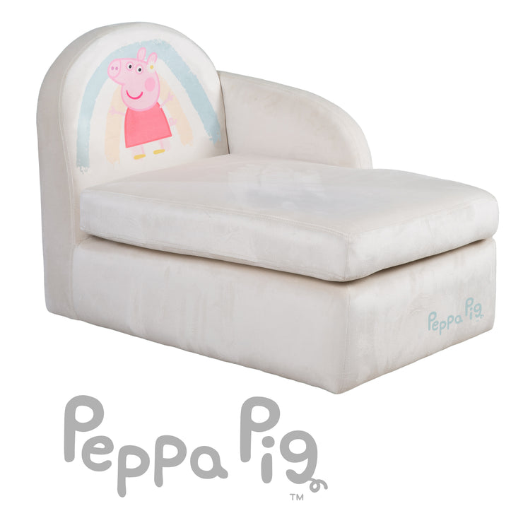 Kinderloungesofa \'Peppa Pig\' mit Armlehne - Samtbezug beige - Peppa Pr –  roba