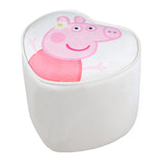 Taburete infantil 'Peppa Pig' en forma de corazón - funda de terciopelo en beige - motivo Peppa rosa