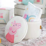 Kinderhocker 'Peppa Pig' mit Aufbewahrungfunktion - Runder Hocker - Beige / Rosa