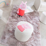 Sgabello per bambini "Pig Peppa" con funzione di stoccaggio - sgabello rotondo - beige / rosa