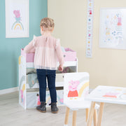 Estante de juego 'Peppa Pig' con 5 cajas de tela - estante de almacenamiento de madera