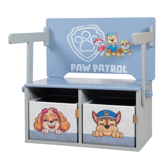 Banco plegable 'Paw Patrol' + Cajas de lona - Convertible en escritorio escolar