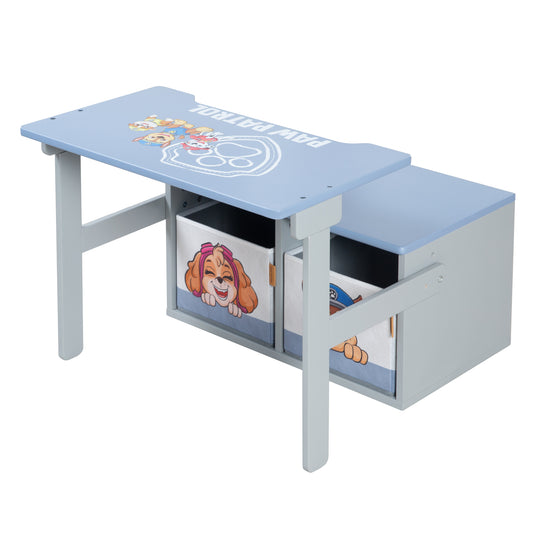 Banco plegable 'Paw Patrol' + Cajas de lona - Convertible en escritorio escolar