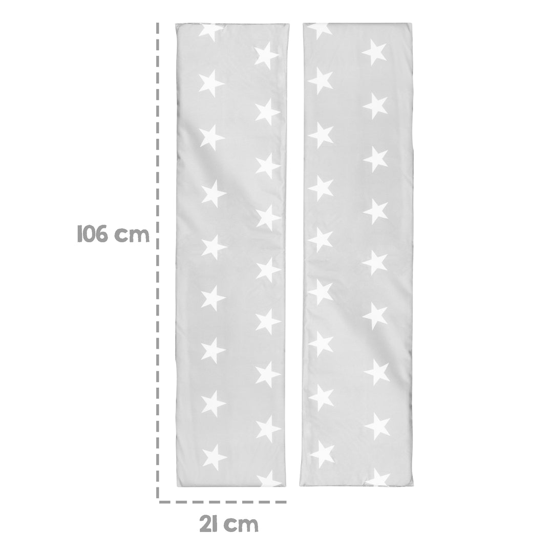Set di 2 cuscini da panca con design 'Little Stars' per set da festa per bambini - grigio / bianco