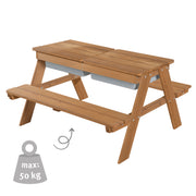 Set seggiolini per bambini "Outdoor+" con vaschette da gioco, in legno massello resistente alle intemperie