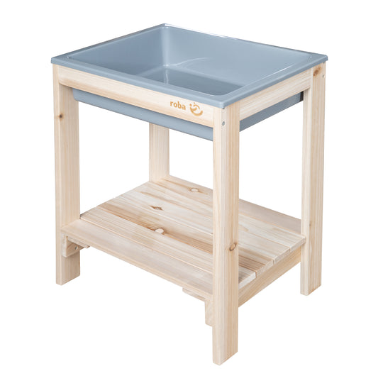 Table de jeu d'extérieur 'Tiny', table en bois massif, sable et boue - naturel