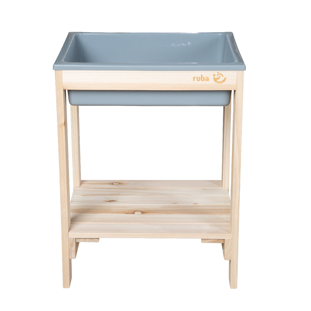 Table de jeu d'extérieur 'Tiny', table en bois massif, sable et boue - naturel