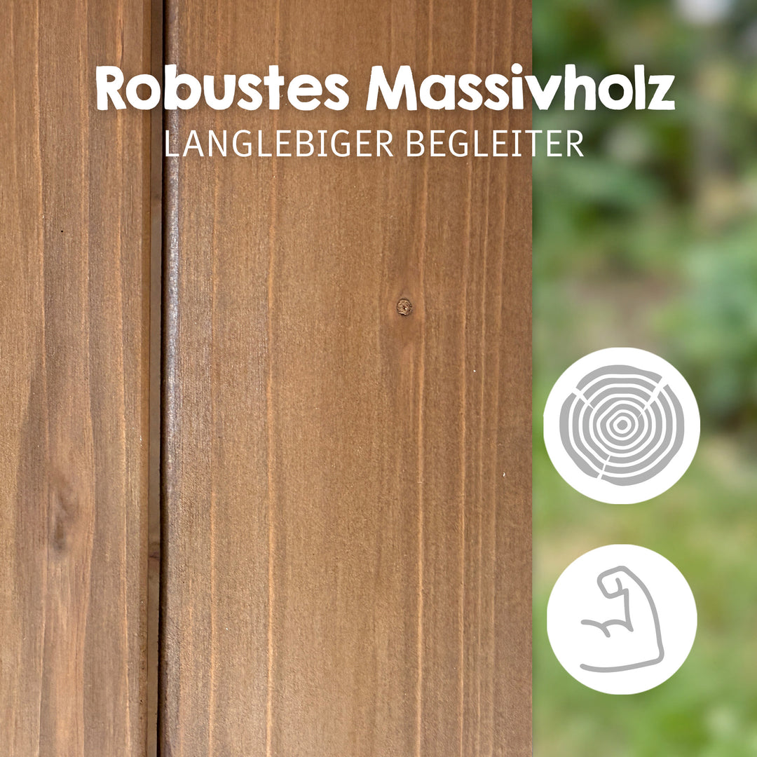 Outdoor+ Spieltisch 'Tiny', Massivholz, Sand- & Matschtisch - Teakfarben lasiert