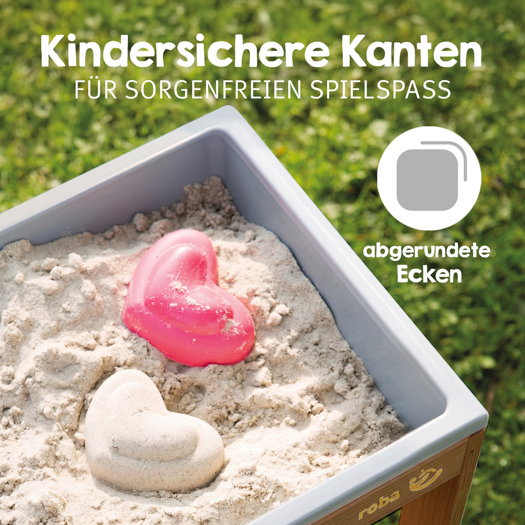 Outdoor+ Spieltisch 'Tiny', Massivholz, Sand- & Matschtisch - Teakfarben lasiert