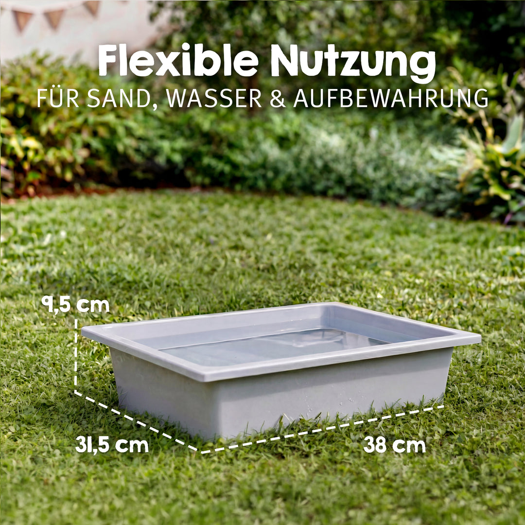 Outdoor+ Spieltisch 'Tiny', Massivholz, Sand- & Matschtisch - Teakfarben lasiert