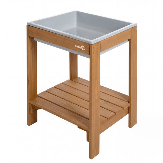 Outdoor+ Spieltisch 'Tiny', Massivholz, Sand- & Matschtisch - Teakfarben lasiert
