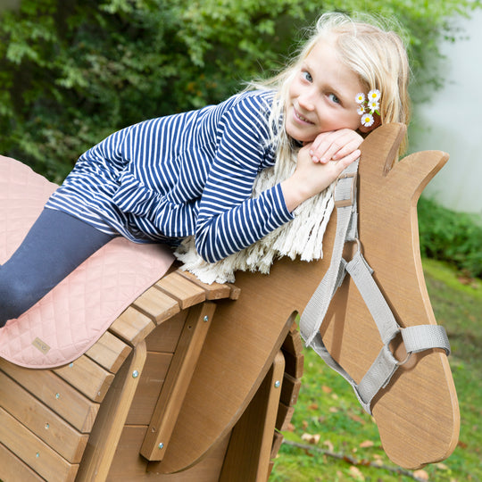 Zubehör Set für Outdoor-Spielpferde 'roba Style' - Decke & Halfter - Rosa