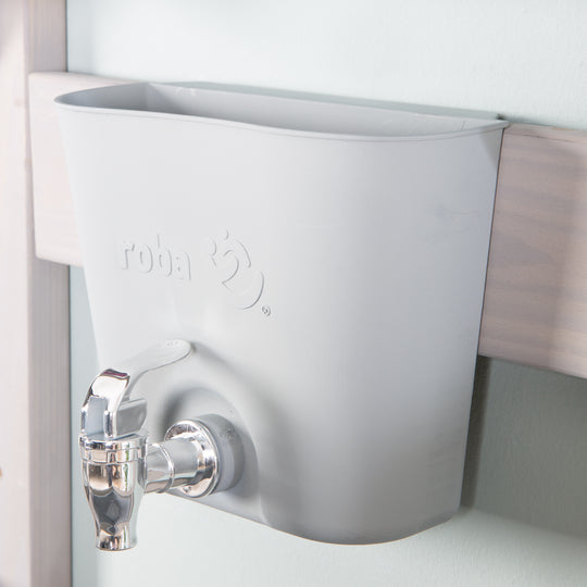 Cocina de barro para colgar con accesorios - Madera certificada FSC - Gris lacado