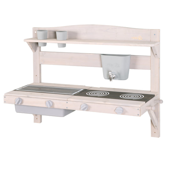 Cucina da appendere - legno certificato FSC - grigio smaltato