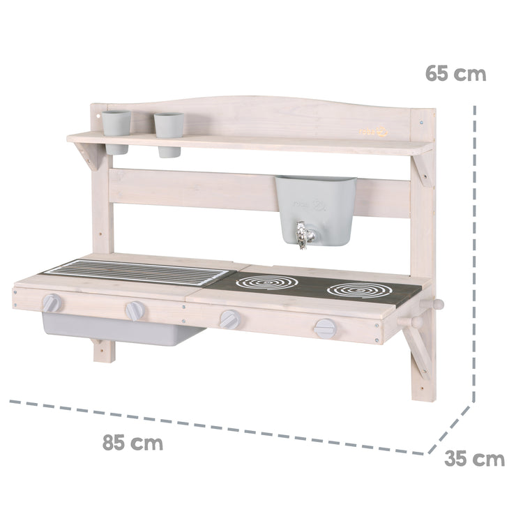 Hanging Outdoor Play Kitchen - FSC Certified Wood - Grey Glazed