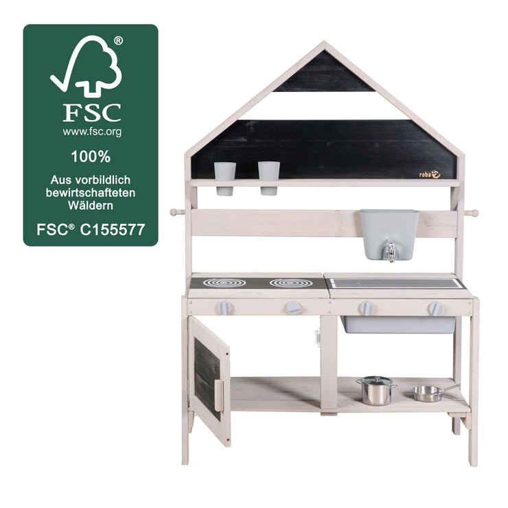 Jeu en plein air et cuisine de boue dans le look de la maison - FSC-bois certifié - Gray Glazed