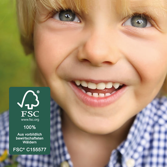 Tumbona infantil para exterior de madera certificada FSC con cojín - Gris lacado