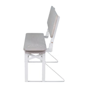 Conjunto de fiesta para exteriores con respaldo - 2 bancos + 1 mesa - Madera teñida de gris