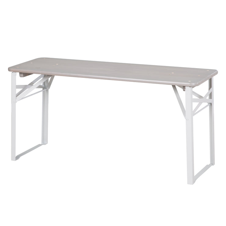 Conjunto de fiesta para exteriores con respaldo - 2 bancos + 1 mesa - Madera teñida de gris