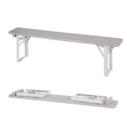 Fête en plein air Garnitur en bois - 2 bancs + 1 table pour enfants - Glaçage gris