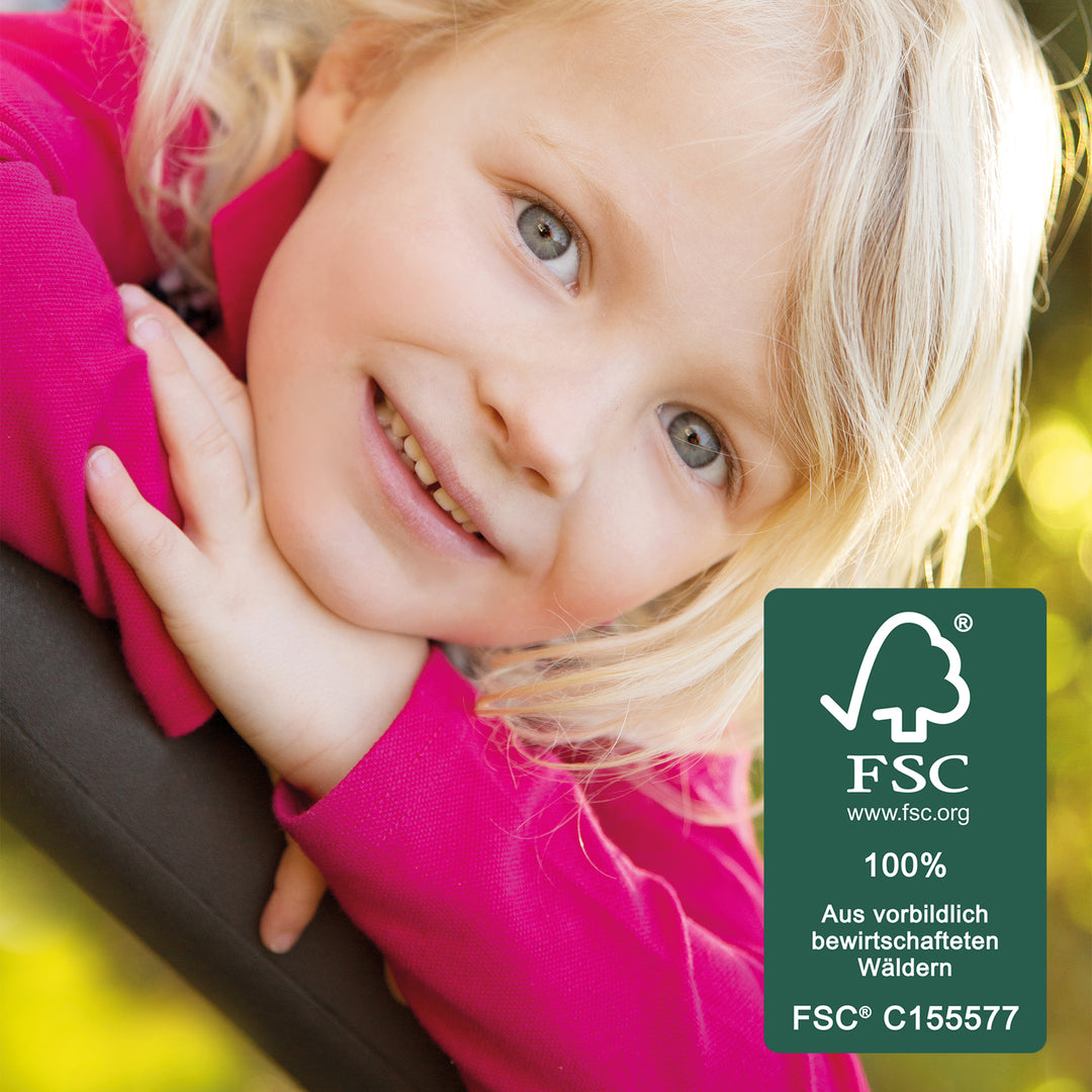 2in1 Balkonsandkasten & Matschküche - FSC®-zertifiziert - Grau lasiertes Massivholz