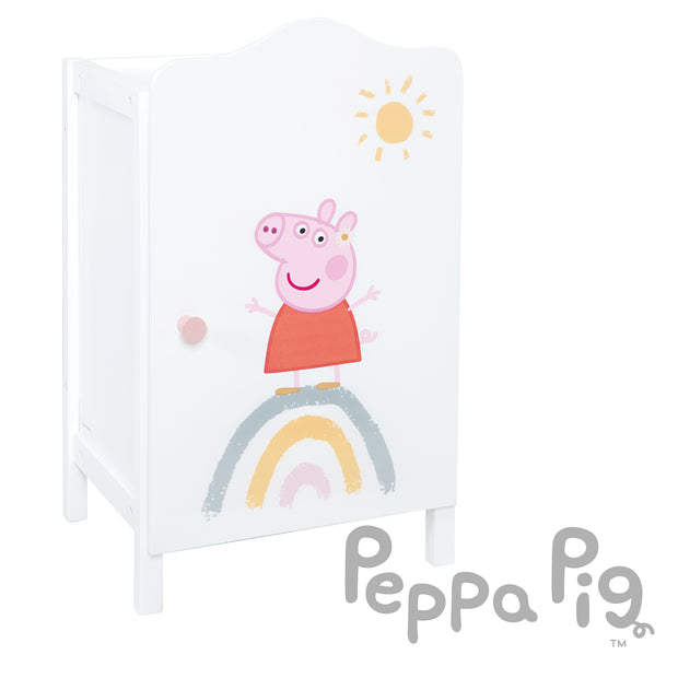 Puppenkleiderschrank 'Peppa Pig' für Puppenkleidung & -zubehör - Holz weiß lackiert