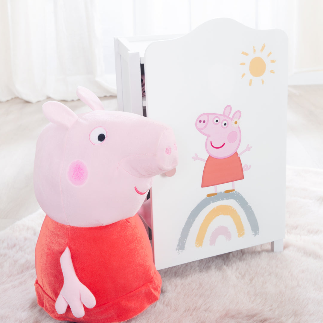 Armoire de poupée 'Peppa Pig' pour vêtements et accessoires de poupée - bois laqué blanc
