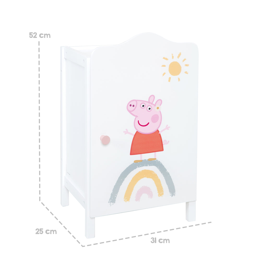 Armoire de poupée 'Peppa Pig' pour vêtements et accessoires de poupée - bois laqué blanc