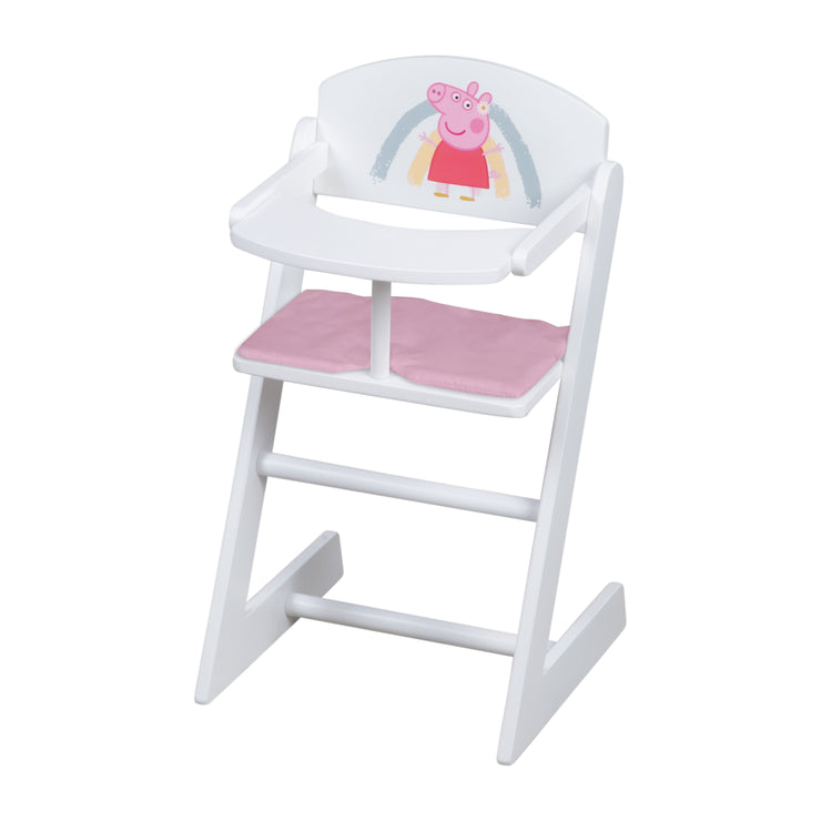 Trona para muñecas 'Peppa Pig' para muñecas bebé - Silla de madera blanca pintada