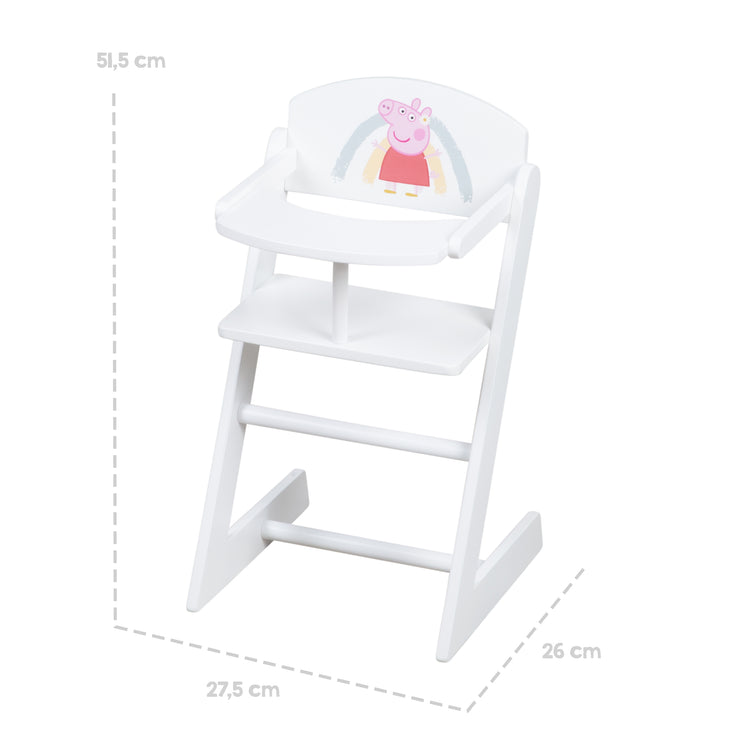 Puppenhochstuhl 'Peppa Pig' für Babypuppen - Stuhl aus weiß lackiertem –  roba