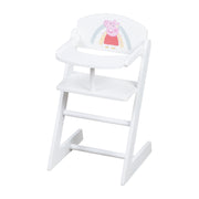 Chaise haute pour poupées 'Peppa Pig' pour poupées bébé - Chaise en bois laqué blanc