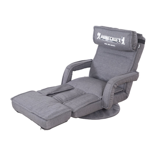 Fauteuil de jeu 'Minecraft' avec accoudoirs, repose-jambes et appui-tête - avec support clavier