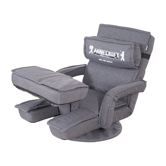 Fauteuil de jeu 'Minecraft' avec accoudoirs, repose-jambes et appui-tête - avec support clavier