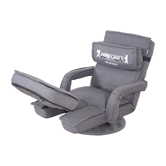 Fauteuil de jeu 'Minecraft' avec accoudoirs, repose-jambes et appui-tête - avec support clavier