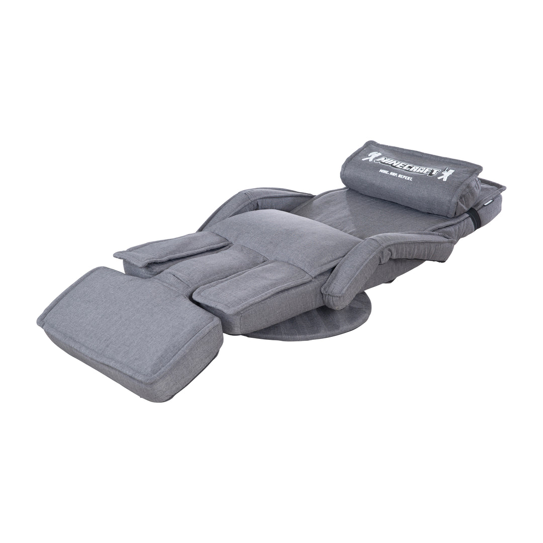 Fauteuil de jeu 'Minecraft' avec accoudoirs, repose-jambes et appui-tête - avec support clavier